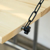 Outsunny Hanging Balcony Table, Spruce Wood Foldable Railing Bar, Serving Table & Desk, Fits up to 3.9 Inches, Natural(m-8)