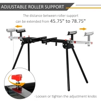 DURHAND Folding Rolling Miter Saw Stand with Quick Release Mounting Brackets, Rollers and End Stops, Heavy Duty with Steel Frame, Clamping Tool Mounts, Universal Compatible(m-4)