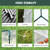 Outsunny 73" x 47" x 75" Walk-in Greenhouse Outdoor Portable Plant Flower Growth Warm House Garden Tunnel Shed w/ Roll-up Door and 2 Shelves White(m-7)