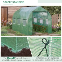 Outsunny 9.4' x 6.3' x 6.4' Steeple Walk-in Tunnel Greenhouse Garden Plant Seed Grow Tent Polythene with Windows and Door Green(m-5)
