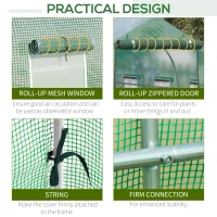 Outsunny 9.4' x 6.3' x 6.4' Steeple Walk-in Tunnel Greenhouse Garden Plant Seed Grow Tent Polythene with Windows and Door Green(m-6)