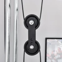 Soozier Power Cage, Power Rack with LAT Pulldown Attachment, Pull-up Bar, T Bar Row Landmine and Dip Handle, Strength Training Workout Station, for Home Gym, 800lbs Capacity(m-9)