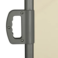 Outsunny 118" x 79" Retractable Side Awning Patio Outdoor Folding Privacy Screen with Resistance to UV Rays & Wind, Cream White(m-10)