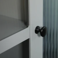 kleankin Slim Bathroom Storage Cabinet Door & Shelves Linen Tower, Gray(m-9)