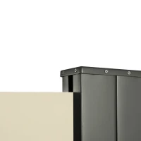 Outsunny 118" x 79" Retractable Side Awning Patio Outdoor Folding Privacy Screen with Resistance to UV Rays & Wind, Cream White(m-9)