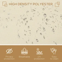 Outsunny 118" x 79" Retractable Side Awning Patio Outdoor Folding Privacy Screen with Resistance to UV Rays & Wind, Cream White(m-5)