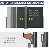 Outsunny Double Retractable Side Awning, 236" x 63" Outdoor Privacy Wall, Patio Screen for Garden, Balcony, Backyard, Grey(m-6)