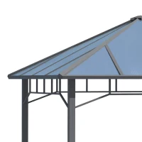 Outsunny 13' x 10' Hardtop Polycarbonate Gazebo Canopy Aluminum Frame Pergola for Gardens, Patios, Lawns, Grey(m-6)