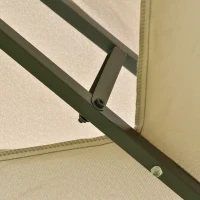 Outsunny 13' x 10' Outdoor Patio Gazebo Canopy with LED Solar Light, Double Tier Roof, Curtains, Steel Frame, Khaki(m-8)