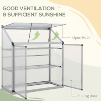 Outsunny 3 tier Greenhouse Outdoor Plant Garden Transparent Sunlight Board w / Foundation(m-5)