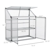 Outsunny 3 tier Greenhouse Outdoor Plant Garden Transparent Sunlight Board w / Foundation(m-3)