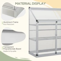 Outsunny 3 tier Greenhouse Outdoor Plant Garden Transparent Sunlight Board w / Foundation(m-4)