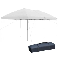 Outsunny 10' x 19' Pop Up Canopy with Easy Up Steel Frame, 3-Level Adjustable Height and Carrying Bag, Sun Shade Event Party Tent for Patio, Backyard, Garden, Off-White(m-1)