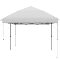Outsunny 10' x 19' Pop Up Canopy with Easy Up Steel Frame, 3-Level Adjustable Height and Carrying Bag, Sun Shade Event Party Tent for Patio, Backyard, Garden, Off-White(m-8)