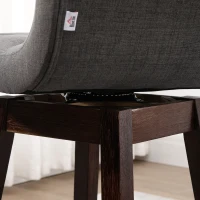 HOMCOM Bar Stools Set of 2, Swivel Bar Chairs, 25.5" High Fabric Tufted Breakfast Barstools for Kitchen Counter, Dark Grey(m-9)