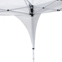 Outsunny 10'x10' Pop Up Canopy, Easy Set Up Party Tent with 2 Tier Vented Roof and Carrying Bag for Outdoor, Garden, Camping, White(m-10)