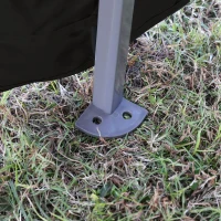 Outsunny 11' x 11' Pop Up Canopy, Instant Canopy Tent with Solar LED Lights, Remote Control, Zippered Mesh Sidewalls and Carrying Bag for Backyard Garden Patio, Black(m-9)