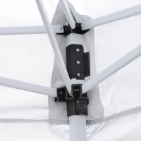 Outsunny 10'x10' Pop Up Canopy, Easy Set Up Party Tent with 2 Tier Vented Roof and Carrying Bag for Outdoor, Garden, Camping, White(m-7)