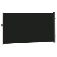 Outsunny 118" x 79" Retractable Side Awning Patio Outdoor Folding Privacy Screen with Resistance to UV Rays & Wind, Black(m-2)
