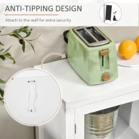 HOMCOM Sideboard Buffet Cabinet with Removable Wine Rack, Tempered Glass Door and Adjustable Shelves, Coffee Bar Cabinet for Living Room, Kitchen, Entryway, White(m-7)