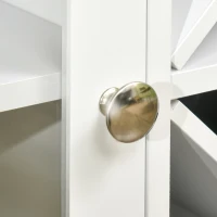 HOMCOM Sideboard Buffet Cabinet with Removable Wine Rack, Tempered Glass Door and Adjustable Shelves, Coffee Bar Cabinet for Living Room, Kitchen, Entryway, White(m-9)