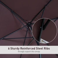 Outsunny 6.5x10ft Rectangle Aluminum Tilt Patio Umbrella Garden Market Parasol Outdoor Sunshade Canopy with Crank (Coffee)(m-4)