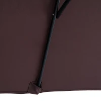 Outsunny 6.5x10ft Rectangle Aluminum Tilt Patio Umbrella Garden Market Parasol Outdoor Sunshade Canopy with Crank (Coffee)(m-9)