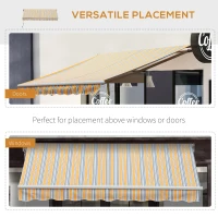 Outsunny 13' x 8' Manual Retractable Patio Awning Sun Shade Outdoor Deck Window Door Canopy Shelter Aluminum Frame Mix Colour(m-4)