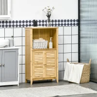 Freestanding Wooden Cabinet, Versatile Pantry Storage with Spacious Shelves, Natural Finish(m-1)