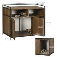 PawHut Hidden Cat Litter Box Enclosure with Scratching Pad, Cat Washroom Storage Bench Side End Table with Double Doors, Brown(m-3)