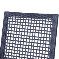 Outsunny 3pcs Patio Bar Set with Soft Cushion, Rattan Wicker Outdoor Furniture Set for Backyards, Lawn, Deck, Poolside(m-7)