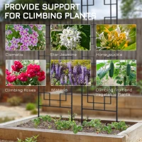 Outsunny 2 Pack Garden Trellis for Climbing Plants, Outdoor Metal Grid Panels for Roses, Vine Flower, Cucumber, Clematis, 72" Tall(m-4)