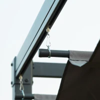 Outsunny 10x7ft Pergola with Retractable Roof Outdoor Patio Sun Shelter Garden Grape Tent Water-resistant Yard Shade Grey(m-11)