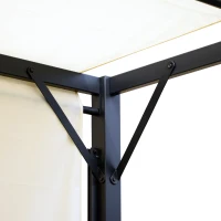 Outsunny 10' x 10' Steel Pergola Retractable Water Resistant Canopy- Cream White(m-10)