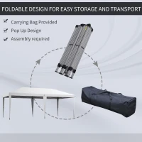 Outsunny 10' x 19' Outdoor Pop Up Party Tent Garden Easy Set Up Gazebo Canopy Market Event Sunshade, White(m-4)