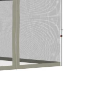 Outsunny 10' x 10' Pop Up Canopy Tent, Tents for Parties with Wheeled Carry Bag, Screen House Room, Height Adjustable Portable Gazebo, for Outdoor, Garden, Patio, Beige(m-9)