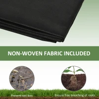 Outsunny 96" x 24" x 10" Wooden Raised Garden Bed with 2 Planter Box and Non-woven Fabric Liner for Backyard, Patio to Grow Vegetables, Herbs, and Flowers, Natural(m-6)