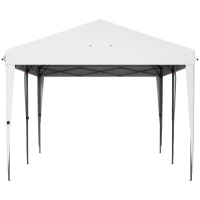 Outsunny 10' x 19' Outdoor Pop Up Party Tent Garden Easy Set Up Gazebo Canopy Market Event Sunshade, White(m-8)