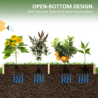 Outsunny 96" x 24" x 10" Wooden Raised Garden Bed with 2 Planter Box and Non-woven Fabric Liner for Backyard, Patio to Grow Vegetables, Herbs, and Flowers, Natural(m-4)