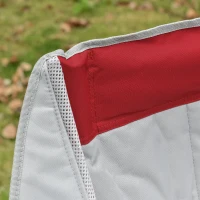 Outsunny 62" W Double Seat Camping Chair Folding Lawn Loveseat w/ Storage Pocket & Cup Holder Compact in a Bag for Outdoor, Beach, Picnic, Hiking, Travel, Red(m-10)