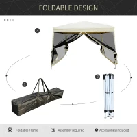 Outsunny 10' x 10' Pop Up Canopy Tent, Instant Party Tent with Breathable Mesh Sidewalls, Easy Height Adjustable, Carrying Bag for Backyard Garden Patio Camping(m-4)