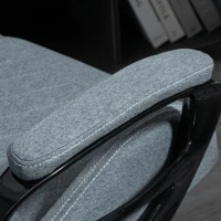 Vinsetto Ergonomic Home Office Chair High Back Task Computer Desk Chair with Padded Armrests, Linen Fabric, Swivel Wheels, and Adjustable Height, Grey(m-8)