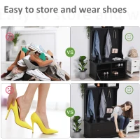 HOMCOM Coat Rack Shoe, Bench Hall Tree for Entryway with Bottom Storage, 4 Metal Double Hooks and 2 Shelves for Hallway, Black(m-6)