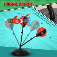 Qaba Indoor Fun Toy Punch Boxing Bag w/ Fillable Base & Soft Safety Mitts for Kids(m-5)