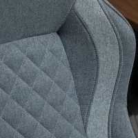 Vinsetto Ergonomic Home Office Chair High Back Task Computer Desk Chair with Padded Armrests, Linen Fabric, Swivel Wheels, and Adjustable Height, Grey(m-9)