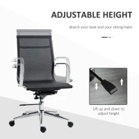 Vinsetto Mesh Office Chair, Swivel Computer Desk Chair with Adjustable Height and Armrests, Black(m-6)