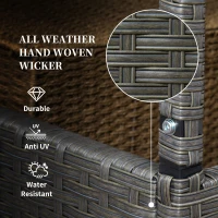 Outsunny Outdoor Towel Valet Caddy, Covered Poolside Towel Holder Rack, Shelf, Basket, Rolling PE Rattan Wicker Storage on Wheels, Beige(m-5)