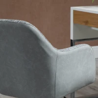 Vinsetto Office Chair, Lumbar Massage Desk Chair with Barrel Chair Armrests, USB Powered Massage, Mid-Back, 360 Swivel, Throw Pillow, Adjustable Height, Gray(m-9)