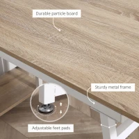 HOMCOM 5 Tier Versatile L-Shaped Computer Desk, Writing Table with Display Shelves and Metal Frame, Space-Saving for Study, Home Office, Natural(m-5)