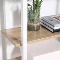 HOMCOM 5 Tier Versatile L-Shaped Computer Desk, Writing Table with Display Shelves and Metal Frame, Space-Saving for Study, Home Office, Natural(m-9)